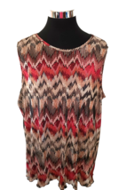 Maggie Barnes Blouse Women&#39;s Size 18-20 Multicolor Crinkle Polyester Sleeveless - £11.68 GBP