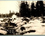 RPPC Winter Landscape Scene Deer Grazing Hulbert Michigan MI 1930 Postca... - $16.22