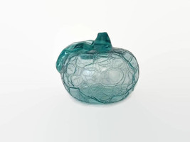 Vintage Crackle Glass Apple Clear Aquamarine Blue, Hand Blown, Hollow - £24.78 GBP