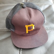 Pittsburgh Pirates Twins Trucker Deadstock Vintage 90&#39;S Hat Cap Snapback Xs - £22.77 GBP