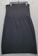 Gap A Line Skirt Womens XS Black Solid Polyester Flat Front Midi Comfort Pull On - $18.49