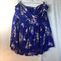 Torrid Size 4 Blue Floral Lined Knit Strapless Top Shirt - £19.43 GBP