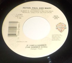 Peter, Paul &amp; Mary 45 If I Had A Hammer / Lemon Tree NM / M- A3 - £3.12 GBP