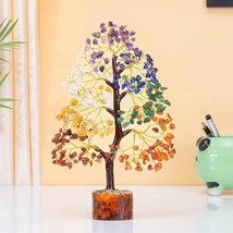 Seven Chakra Crystal Tree Good Luck Showpiece 8-10 Inches-200 Beads - £23.52 GBP