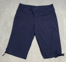 LA Blues Womens Blue Capri Pants Size 26W Tie String Leg Dark Wash Cotto... - £9.34 GBP
