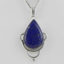 Solide 925 Argent Sterling Lapis Lazuli Pendentif Collier Femme PSV-2208 - £28.40 GBP+