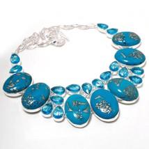 Copper Turquoise London Blue Topaz Gemstone Ethnic Necklace Jewelry 18&#39;&#39; SA 5435 - £12.78 GBP