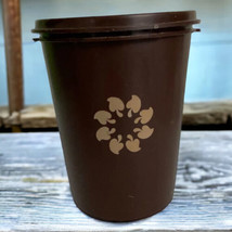 Vintage Tupperware Small Brown Servalier Container 6in #811-13 W/ Lid No... - $15.69