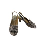 Softspots Sandals Women 8 M Neima Shoes Tan Black Snake Print Peep Toe S... - $360.37 MXN
