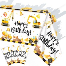 3Pcs Construction Birthday Party Supplies Tablecloth Rectangular Truck Plastic T - £20.80 GBP