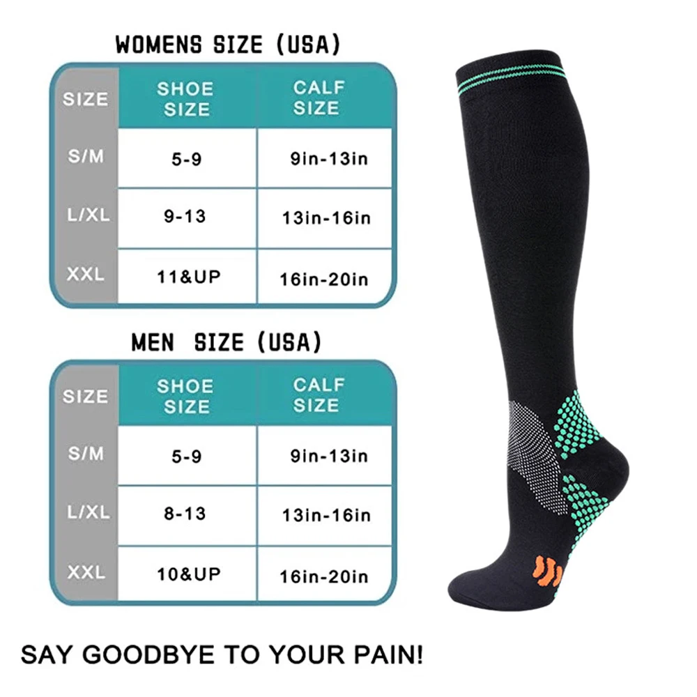 Sporting 1Pair Compression Socks Fit For Medical Edema Diabetes Varicose Veins S - £23.98 GBP