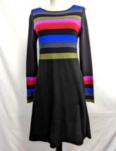Autumn Cashmere Black Striped Knit Dress long sleeve  Womens size S - £31.46 GBP