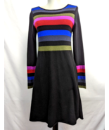 Autumn Cashmere Black Striped Knit Dress long sleeve  Womens size S - £31.50 GBP