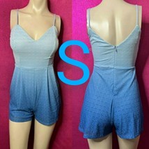 Blue Ombré Textured Cami Dressy Romper Size S - $28.99