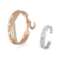 Gold Bracelets for Women, RYTHUN 24K Rose Gold Bangles Chain - £93.61 GBP