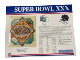 Super Bowl Xxx Cowboys Vs Steelers 1996 Official Sb Nfl Patch Card - £14.78 GBP
