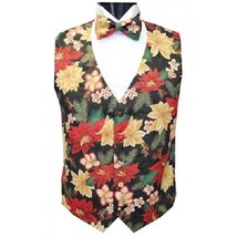 Holiday Poinsettia Tuxedo Vest and Bow Tie Set - £115.98 GBP