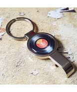 Unique VINYL RECORD BOTTLE OPENER KEYRING fab VINTAGE retro MUSIC album ... - $10.12
