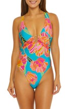 Trina Turk 3731035 Poppy Plunge One-Piece Swimsuit SZ 4 ($162) BlueMulti - £64.80 GBP