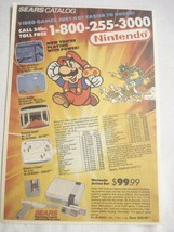 1989 Sears Catalog Ad for the Nintendo Entertainment System Featuring Mario - £6.36 GBP