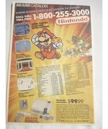 1989 Sears Catalog Ad for the Nintendo Entertainment System Featuring Mario - £6.28 GBP