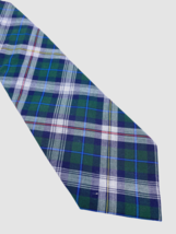 J Crew Tie Skinny Mens Academic Prep School Green White Blue Red Tartan ... - £29.68 GBP