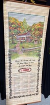 Vintage 1982 Bamboo Roll Up Wall Calendar House Blessing Decor - $163.28 MXN