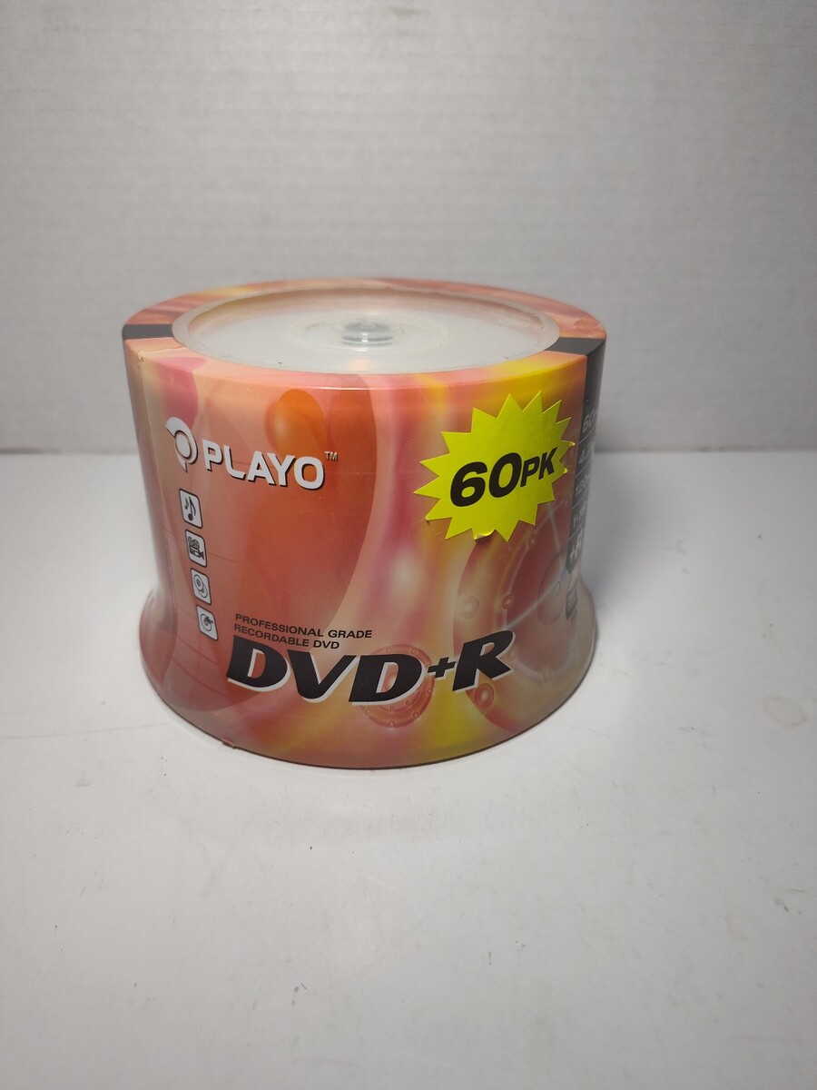 Playo DVD+R 60PK Professional Grade Recordable DVD&#39;s - Brand New - $14.84