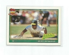 Rickey Henderson (Oakland Athletics) 1991 Topps Card #670 - £3.92 GBP
