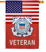 Us Coast Guard Veteran House Flag 28 X40 Double-Sided Banner - £33.75 GBP