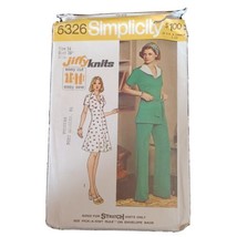 Vtg 1974 Sewing Pattern Simplicity 6326 Mini Dress Pantsuit Size 14 Bst 36 Uncut - $14.80