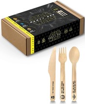 Star Wars Party Supplies &quot;May The Forks Be w You&quot; Disposable Wooden 45 P... - £21.60 GBP