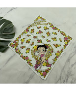 Betty Boop Vintge 90s Floral Bandana White Pink Everybodys Sweetheart Scarf - $333.43 MXN