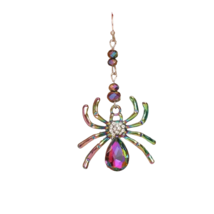 Halloween Colorful Rhinestones Spider Hook Dangle Earrings - New - £14.96 GBP