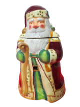 Vintage Nonni Biscotti Santa Claus Hand Painted Ceramic Cookie Jar 12&quot;T - £15.46 GBP