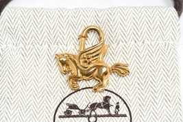 Hermes Cadena Gold Pegasus horse motif bag charm lock Great+ - £569.29 GBP