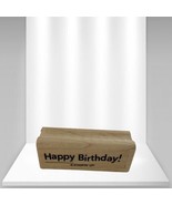 Vintage &#39;Happy Birthday&#39; Wooden Handle Rubber Stamp - £6.23 GBP