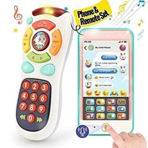 Toys for 1 Year Old Boy Gifts 2PCS Baby Phone&amp; Remote Control Pack Music 1 Ye... - £26.46 GBP