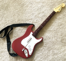 Rockband 3 Red Fender Stratocaster Guitar Wii U Harmonix Red NO DONGLE - £55.30 GBP