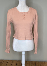 lush NWOT women’s cropped ribbed shirt size M Pink I10 - £9.89 GBP