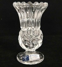 Vintage Lead Crystal Bud Vase Made in Yugoslavia 4&quot; Crystal Clear Indust... - $9.20