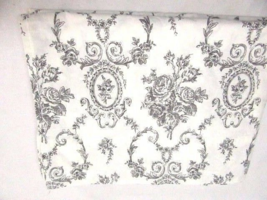 MARTEX Cameo Floral Toile Black White Cotton Twin Flat Sheet - $26.00