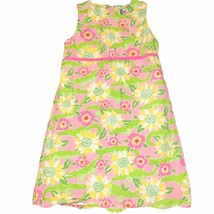 Lilly Pulitzer Vintage White Label Sz 8 Girls Floral Shift Dress with Al... - $33.60