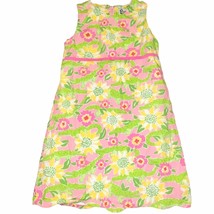 Lilly Pulitzer Vintage White Label Sz 8 Girls Floral Shift Dress with Alligators - £27.02 GBP