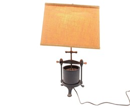 Antique Griswold No 1 Fruit &amp; Lard Press Cast Iron Table Lamp Light Farmhouse - £393.44 GBP