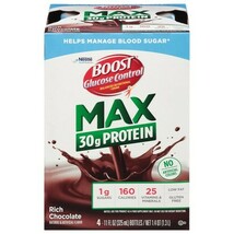 4 Pack Boost Glucose Control Max *07/2025* Rich Chocolate 4-11 fl oz - $10.99