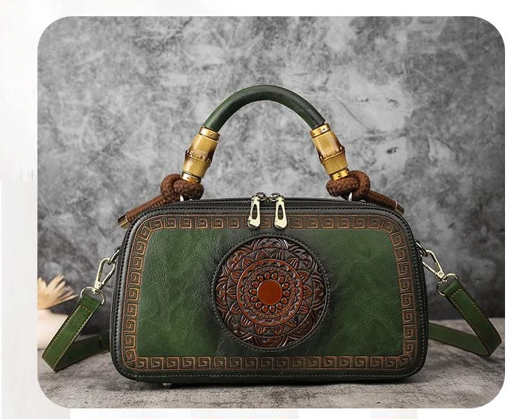  High Quality Handmade Shoulder Bags For Women  Bag Retro Totem Embossing Women&#39; - £52.15 GBP