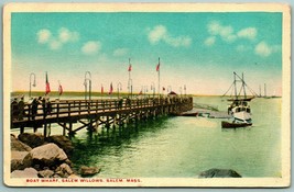 Boat Wharf Salem Willows Salem Massachusetts MA UNP WB Postcard G2 - £5.49 GBP