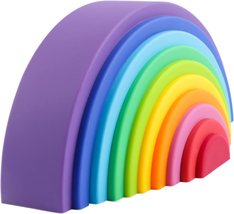 Silicone Rainbow Stacker - Montessori Nesting Puzzle | Kids and Toddler | Stacki - £45.11 GBP