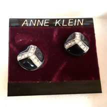 Rhinestone Round Pierced stud earrings 3/4&quot; diameter 18KT Post Party Wedding - £2.80 GBP